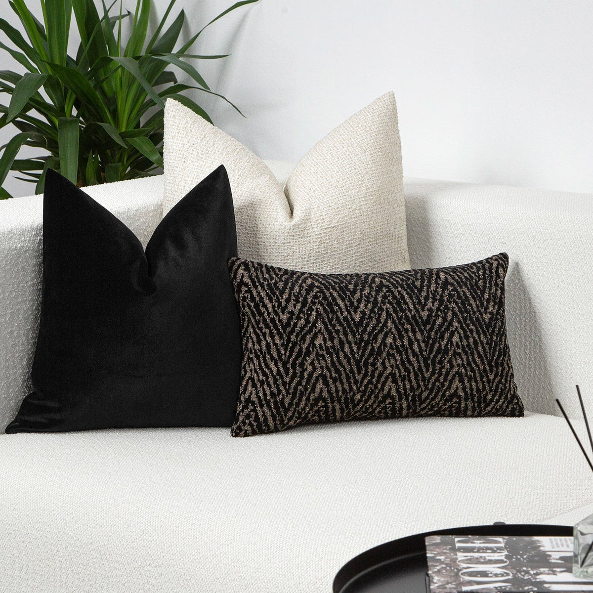 Black Velvet Pillow Cover