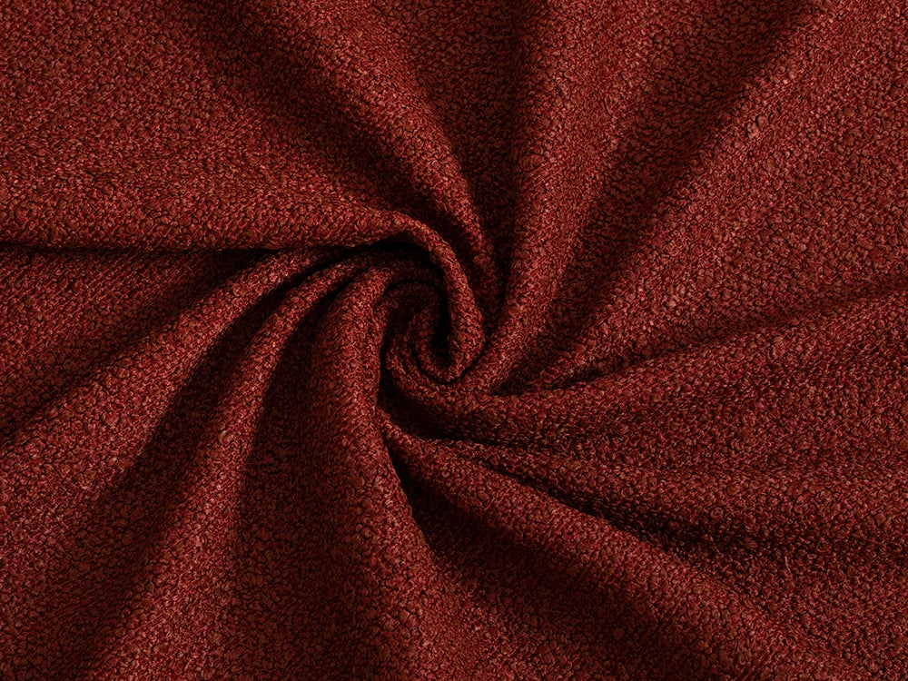 Rust Boucle Upholstery Fabric | Warm Textured by the Yard