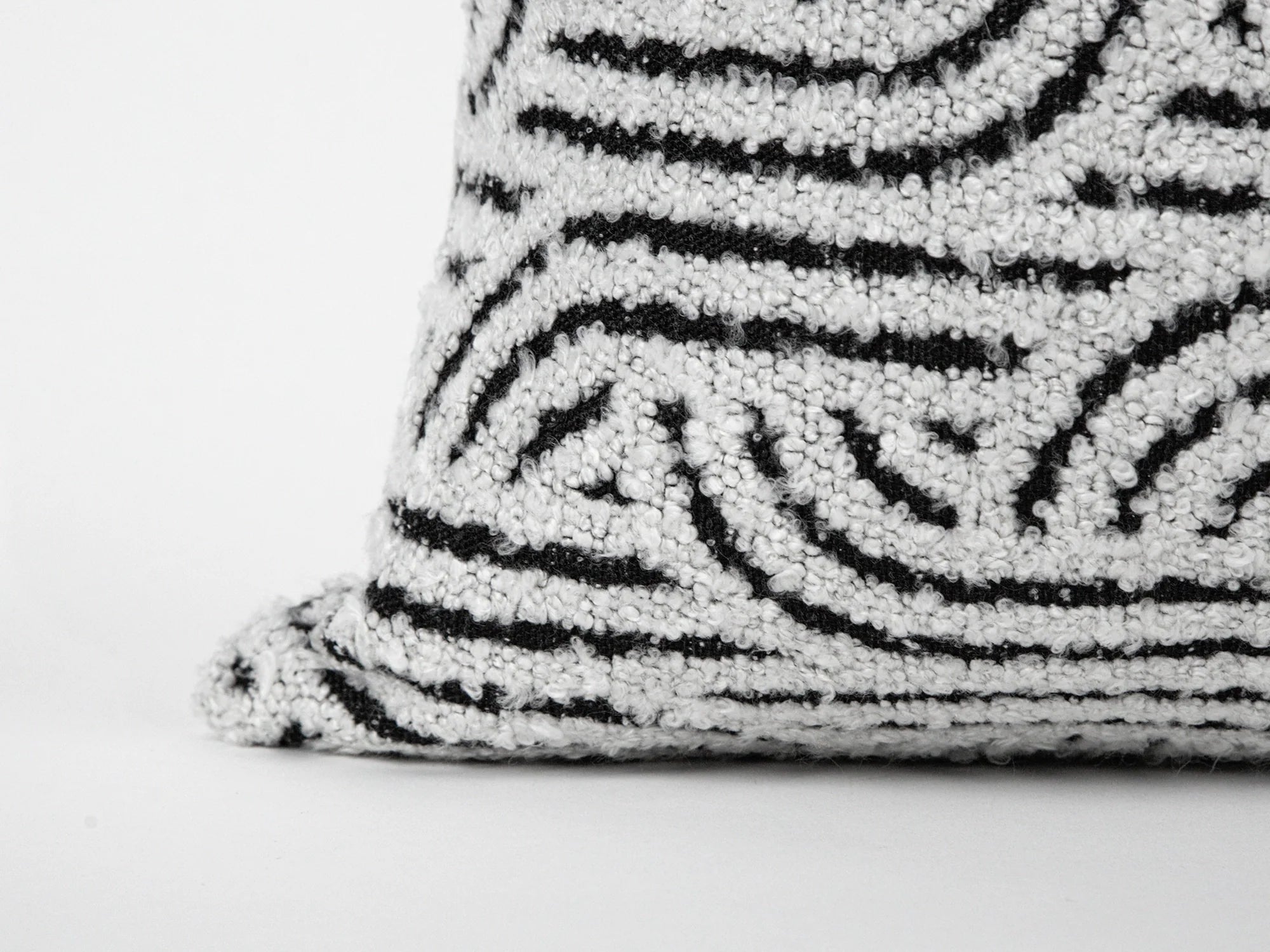 Off White Abstract Geo Textured Pillow Cover