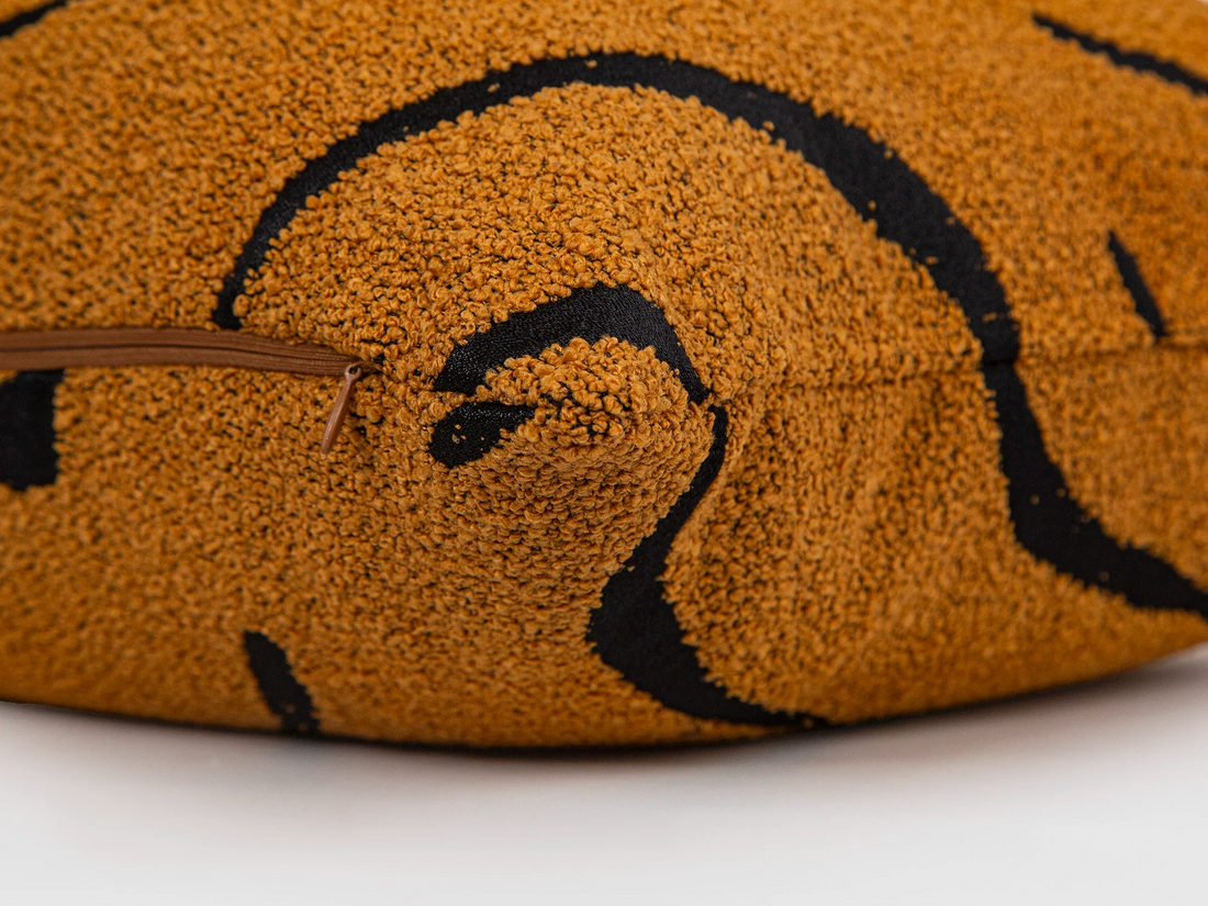 Burnt Orange Graffito Pillow Cover - Amorphous