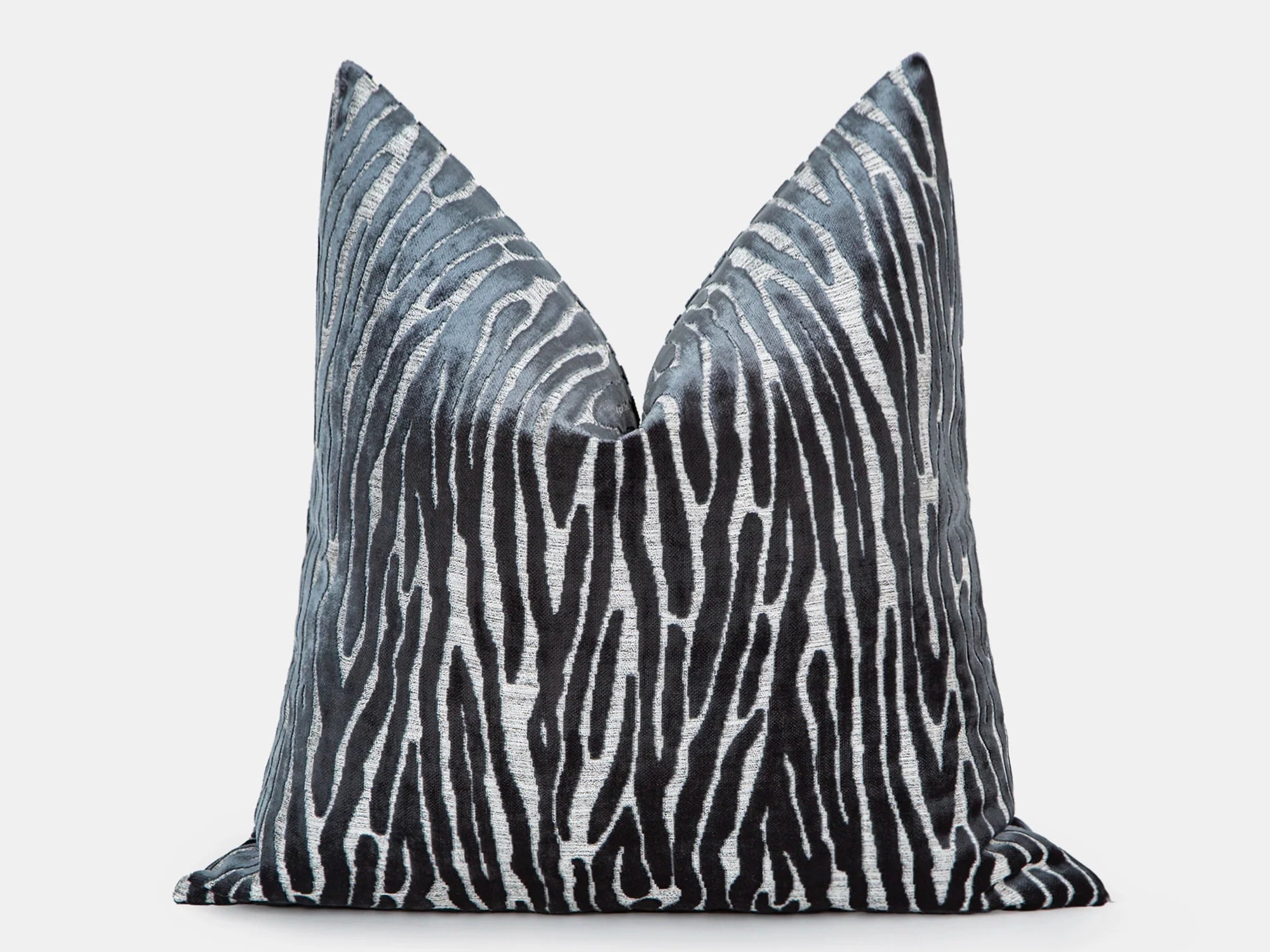 Textured Zebra Velvet Pillow Cover