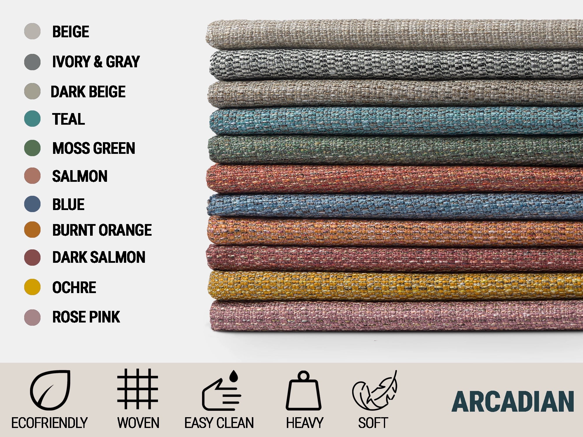 Beige Woven Upholstery Fabric - Durable & Heavy