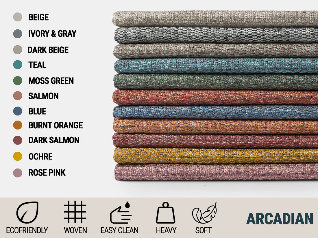 Beige Woven Upholstery Fabric - Durable & Heavy