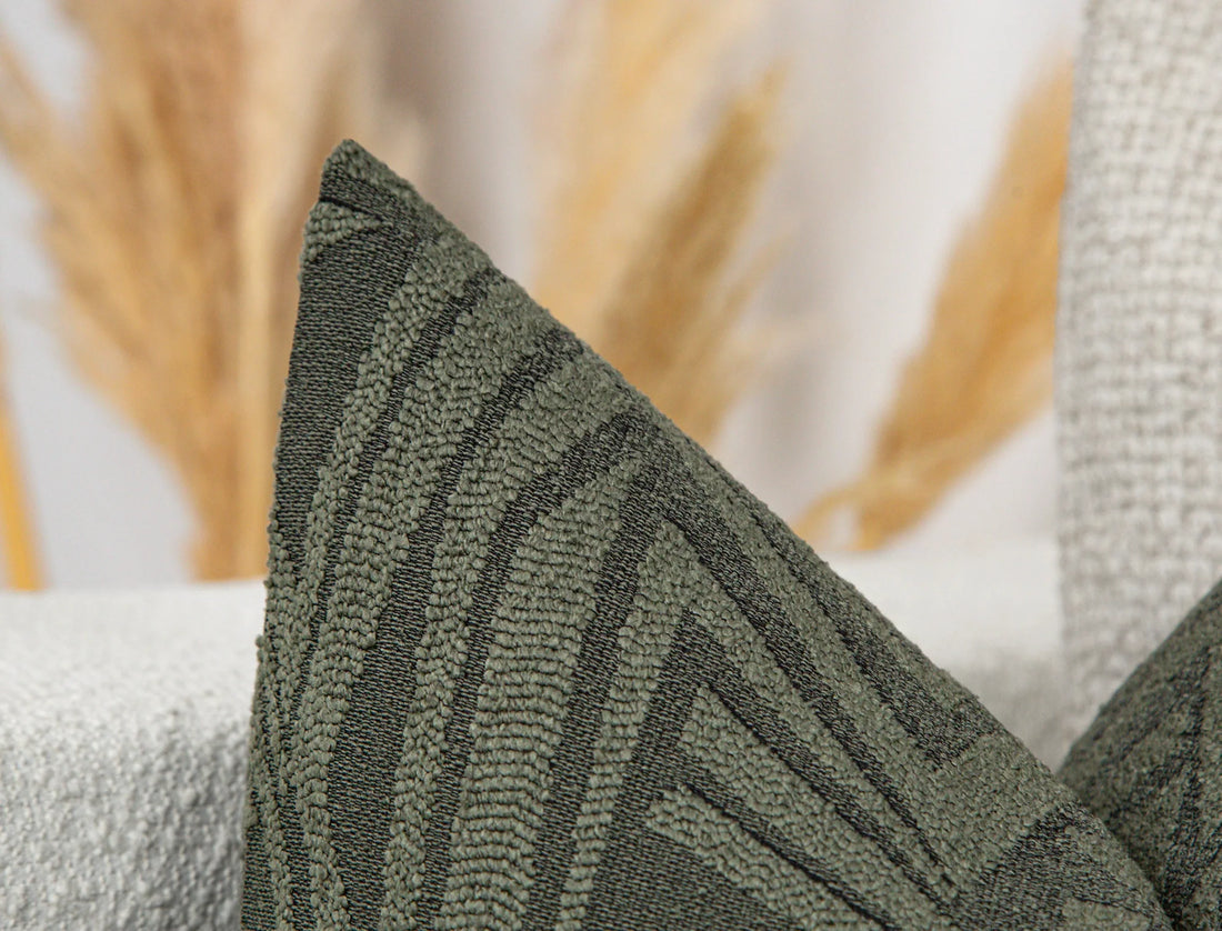 Green Arch Geo Textured Pillow Cover - District