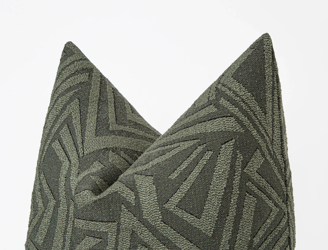 Green Arch Geo Textured Pillow Cover - District