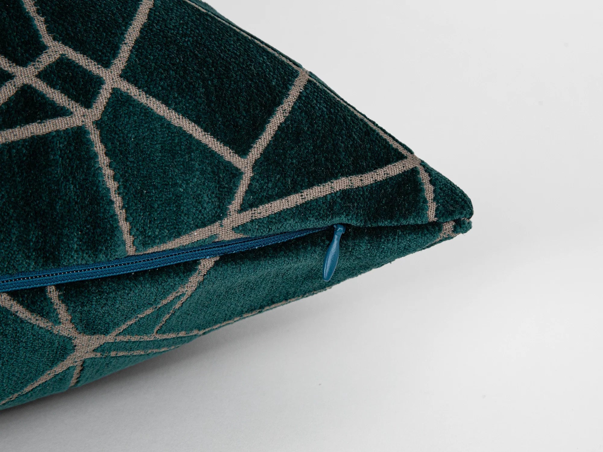 Dark Teal Textured Velvet Pillow Cover - Astral
