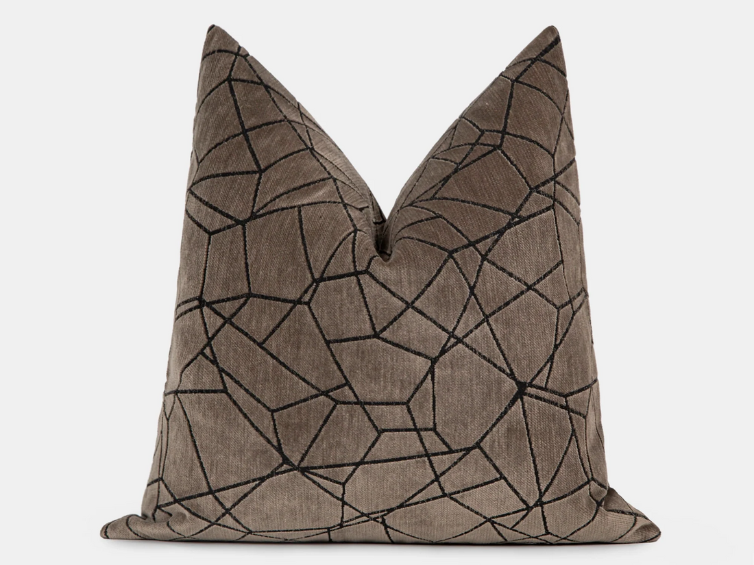 Taupe Textured Velvet Pillow Cover - Astral