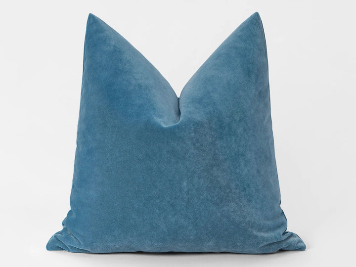 Sky Blue Velvet Pillow Cover
