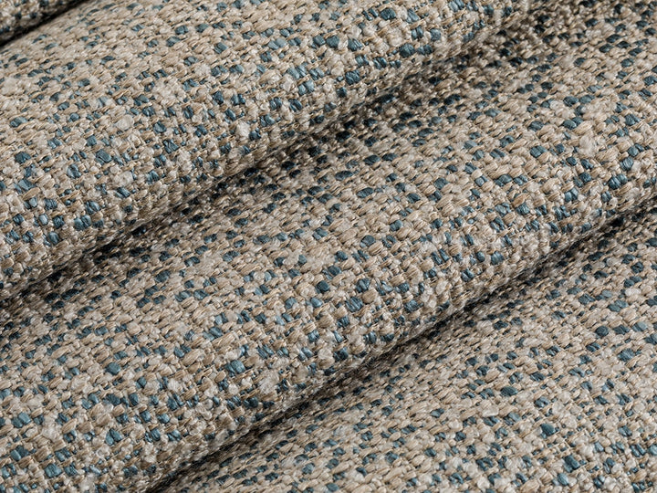 Beige & Blue Upholstery Fabric - Woven & Linen Look