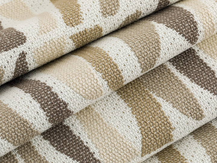 Beige Geometric Upholstery Fabric - Outdoor & Indoor