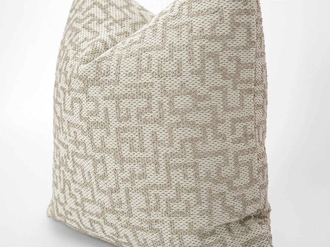 Beige Artisan Geometric Pillow Cover