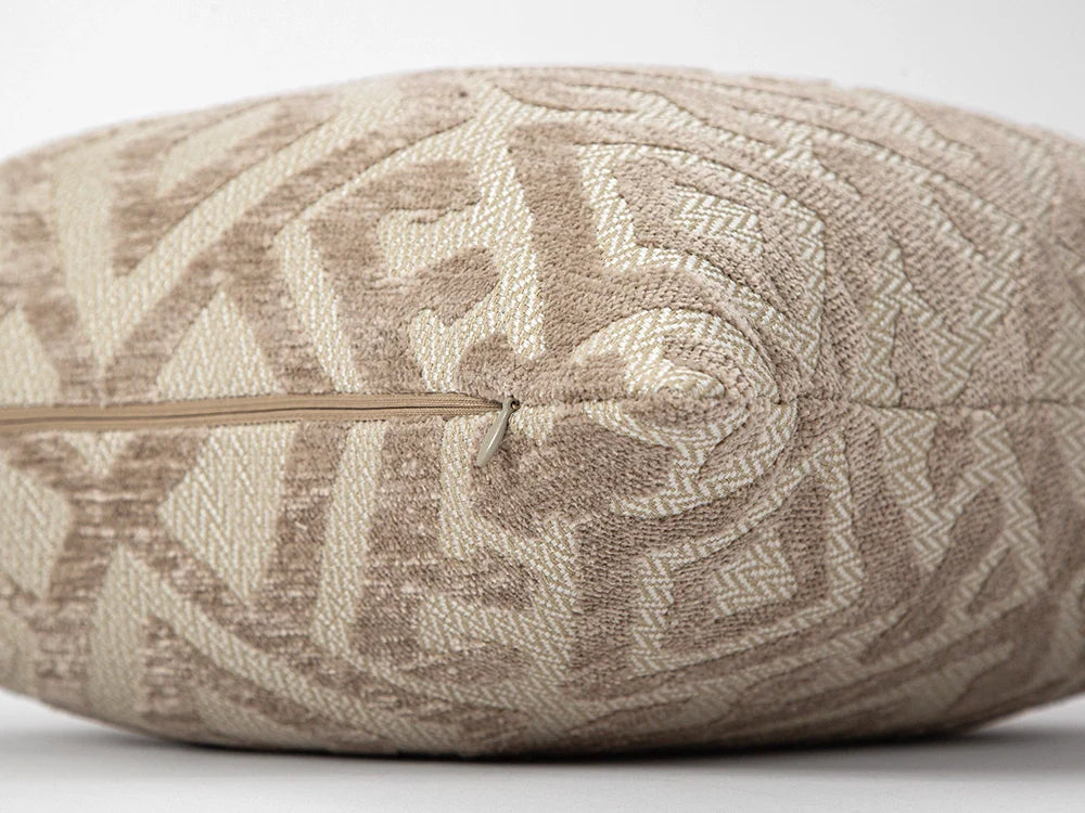 Beige Ethnic Pillow Cover - Textured & Rustic