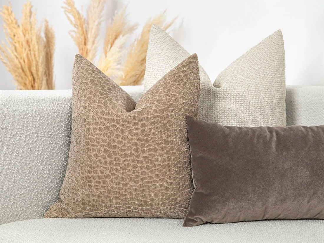 Beige Textured Pillow Cover