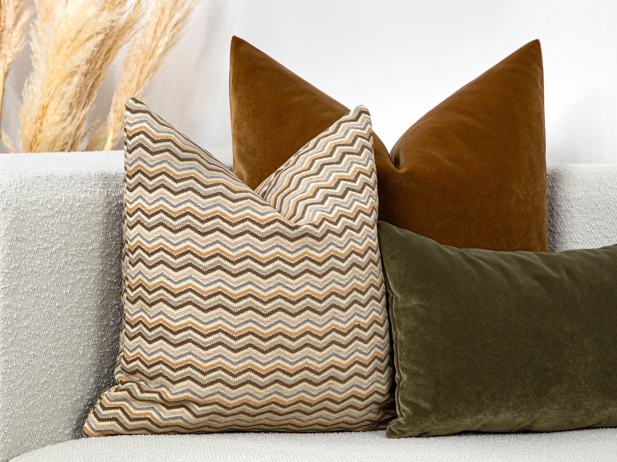 Beige Chevron Pillow Cover