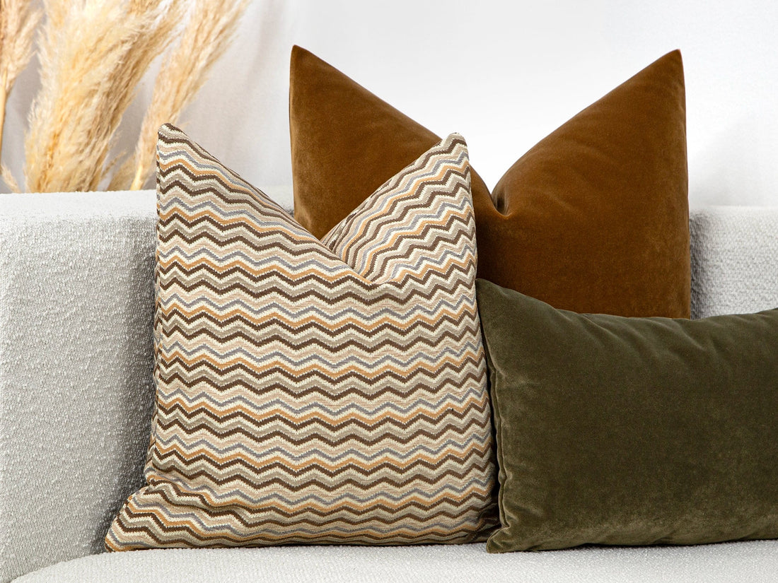 Beige Chevron Pillow Cover