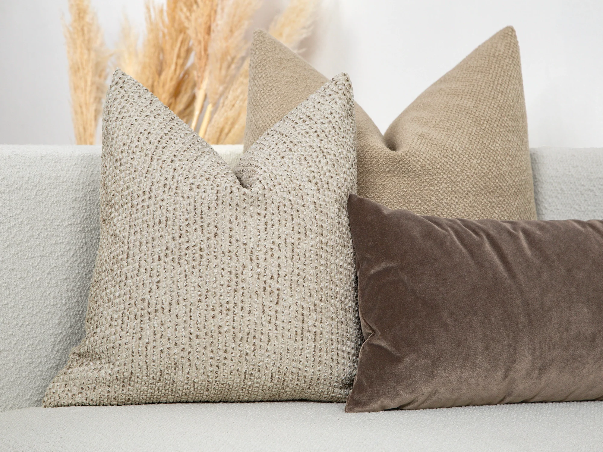 Beige Spotted Textured Pillow Cover