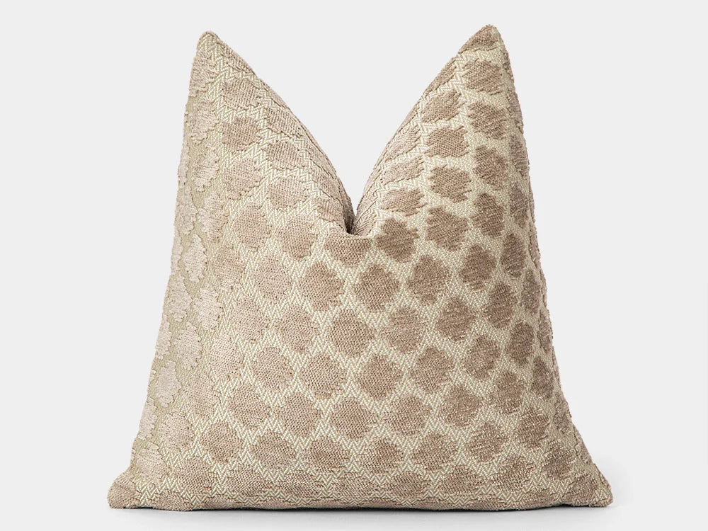 Beige Dotted Textured Pillow Cover