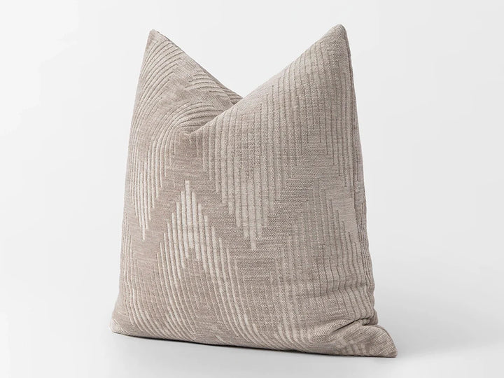 Beige Chevron Textured Pillow Cover