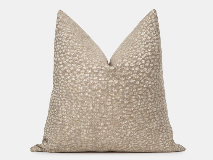 Beige Dotted Woven Pillow Cover