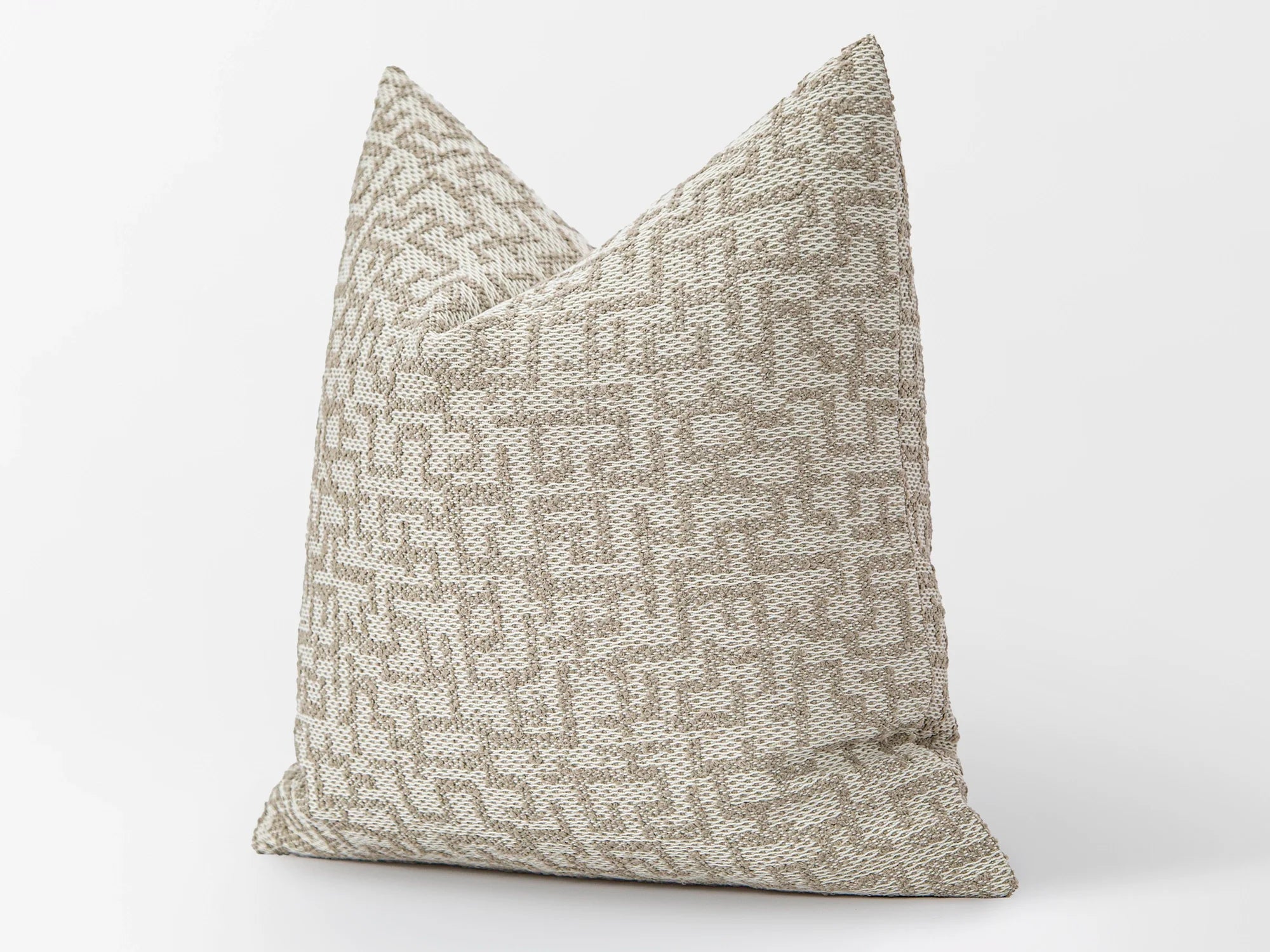 Beige Artisan Geometric Pillow Cover