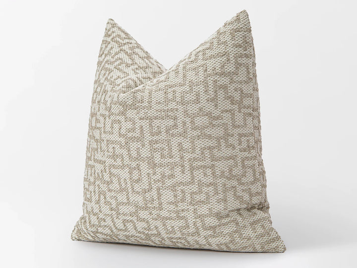 Beige Artisan Geometric Pillow Cover