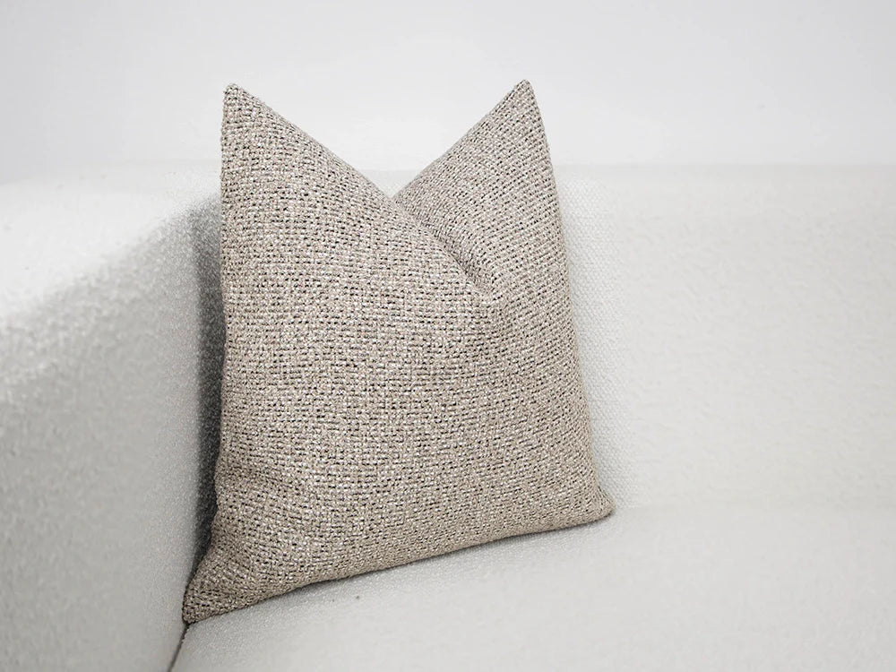 Tan Beige Woven Pillow Cover