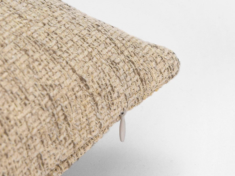 Sandy Beige Linen Pillow Cover - Woven & Earthy
