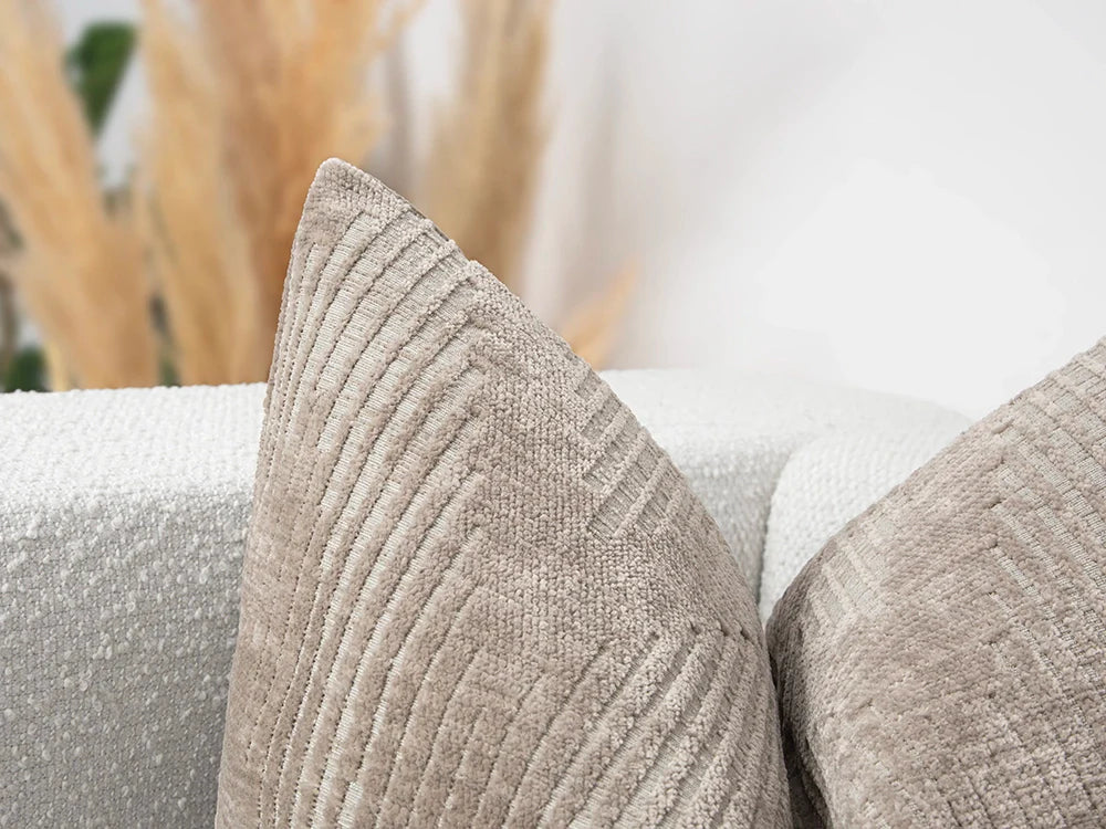 Beige Chevron Textured Pillow Cover