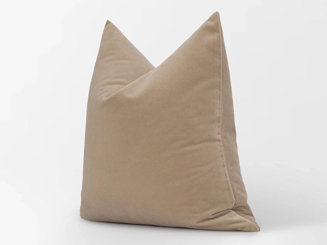 Beige Velvet Pillow Cover
