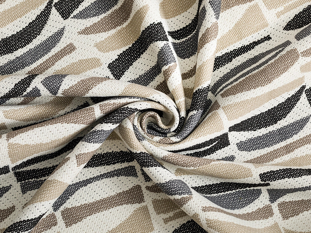 Black Geometric Upholstery Fabric - Outdoor & Indoor