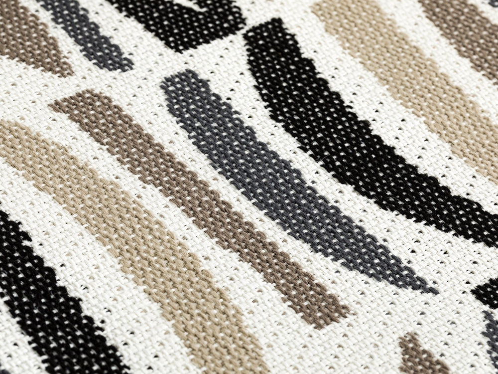 Black Geometric Upholstery Fabric - Outdoor & Indoor