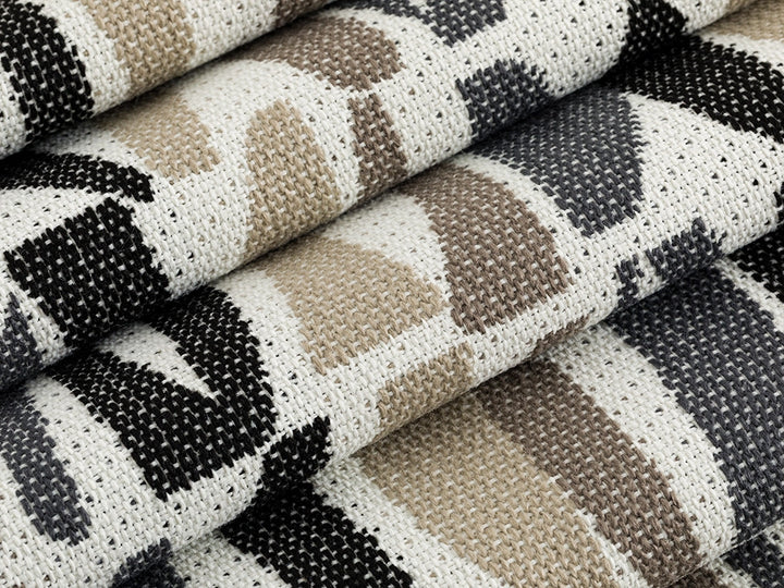 Black Geometric Upholstery Fabric - Outdoor & Indoor