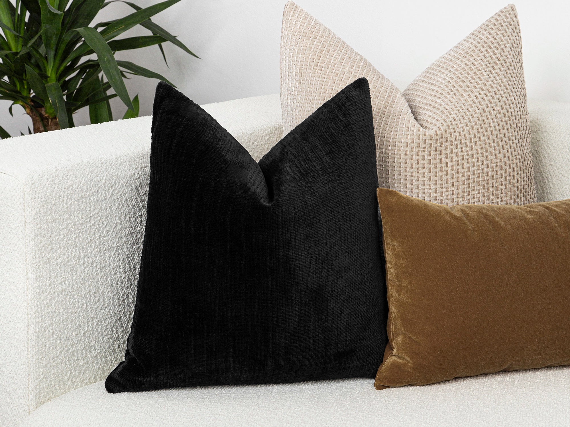 Black Soft Textured Pillow Cover
