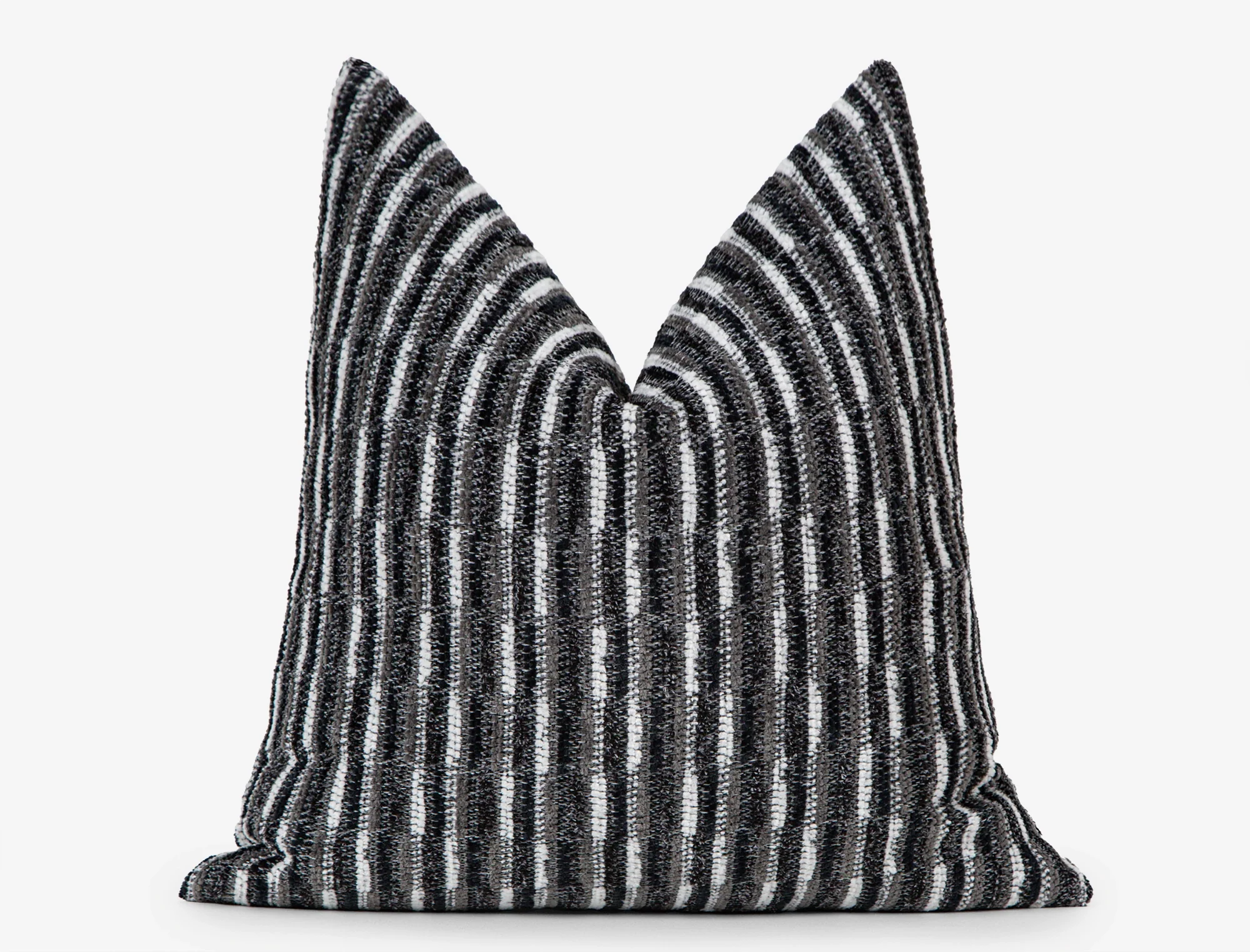 Black Dash Stripe Textured Pillow Cover