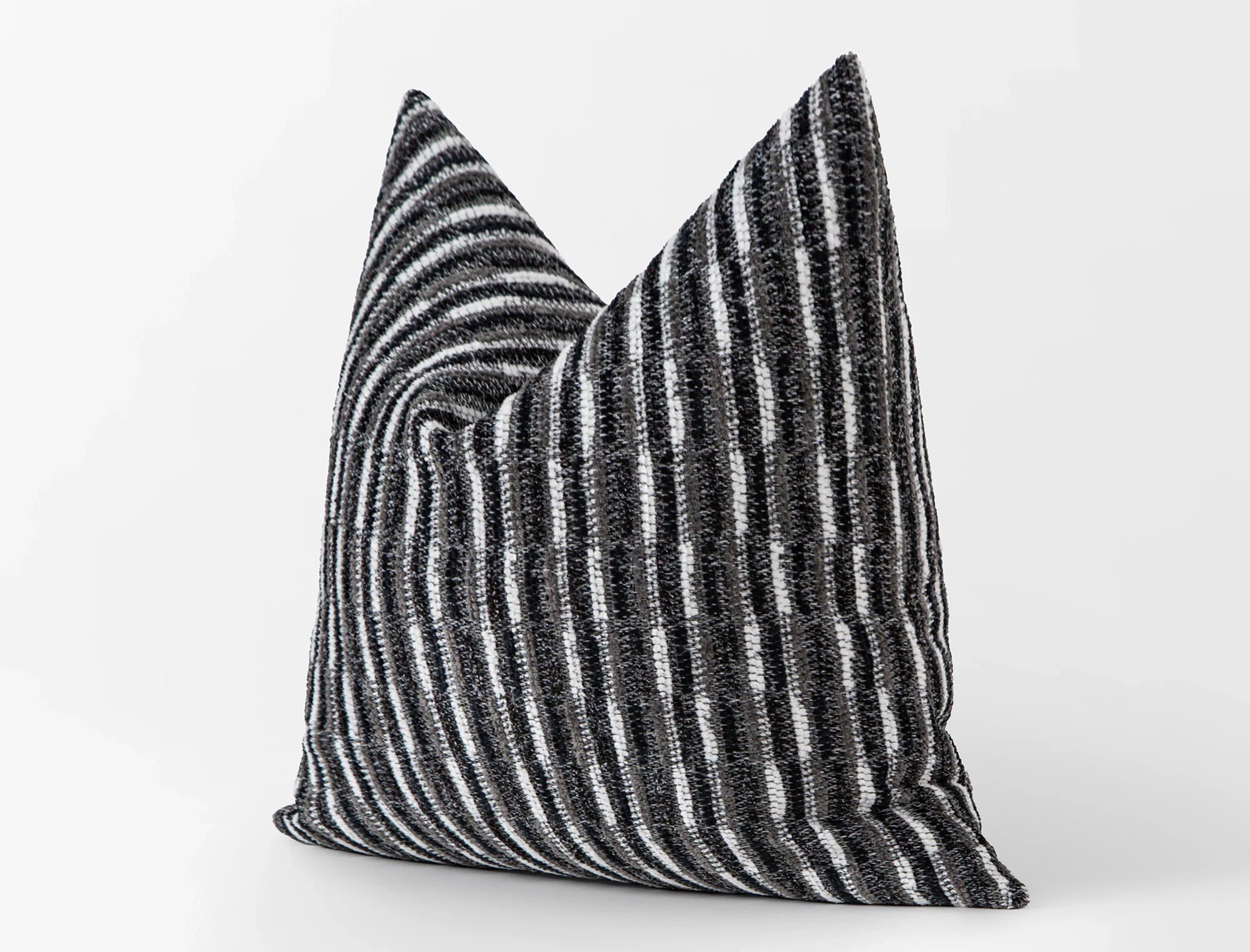 Black Dash Stripe Textured Pillow Cover