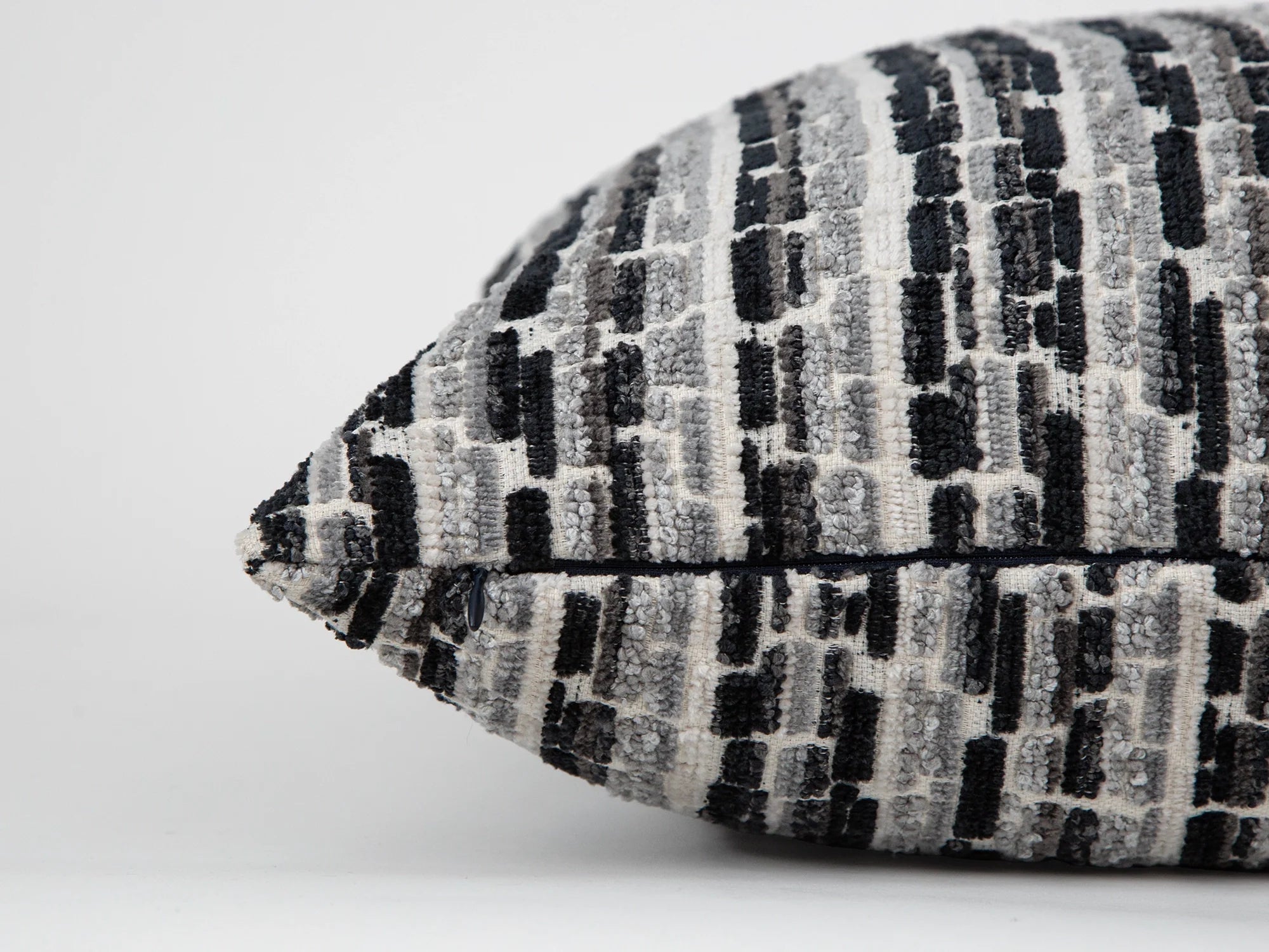 Black and Gray Textured Throw Pillow Cover