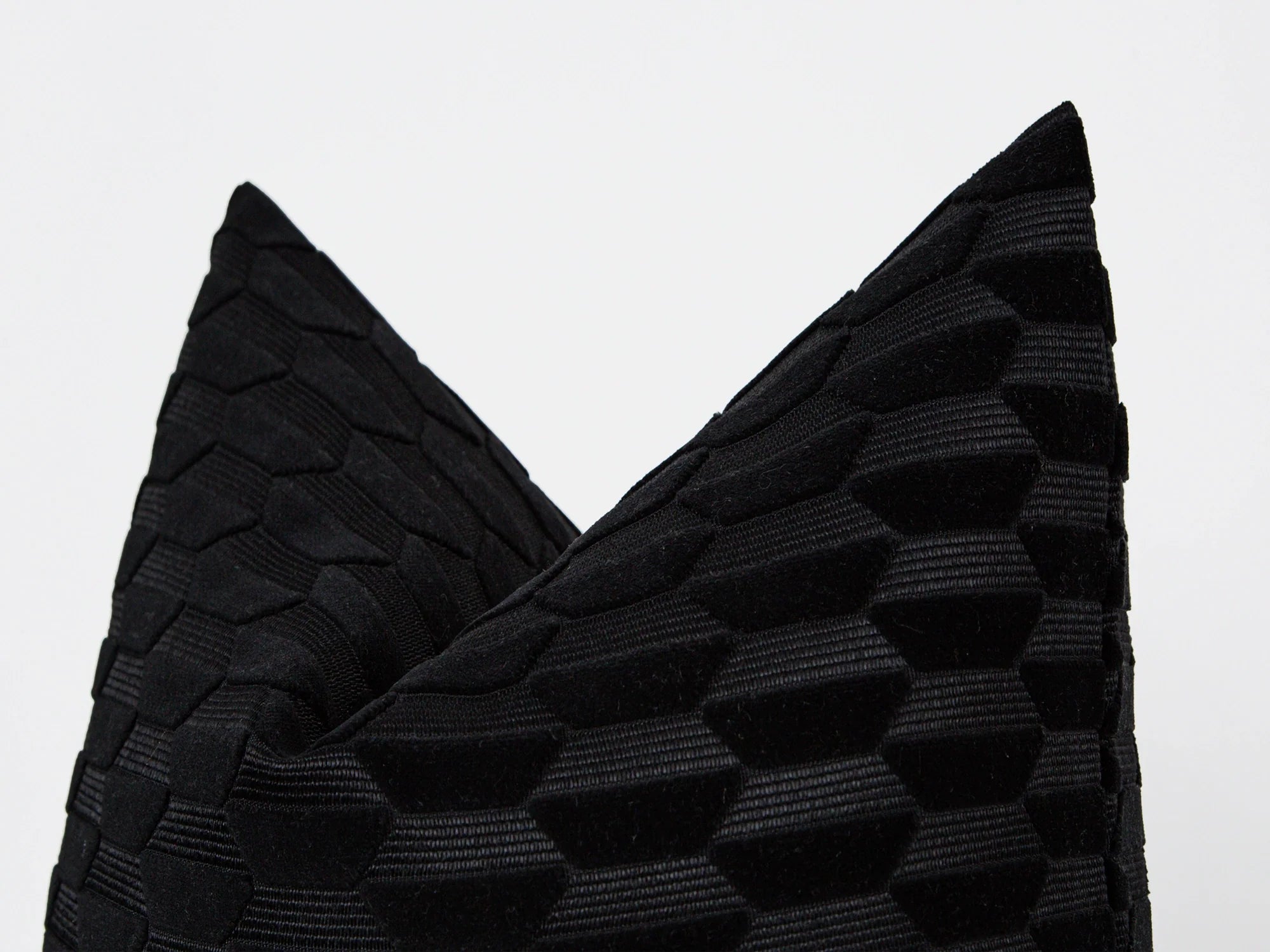 Black Textured Cut Velvet Pillow Cover