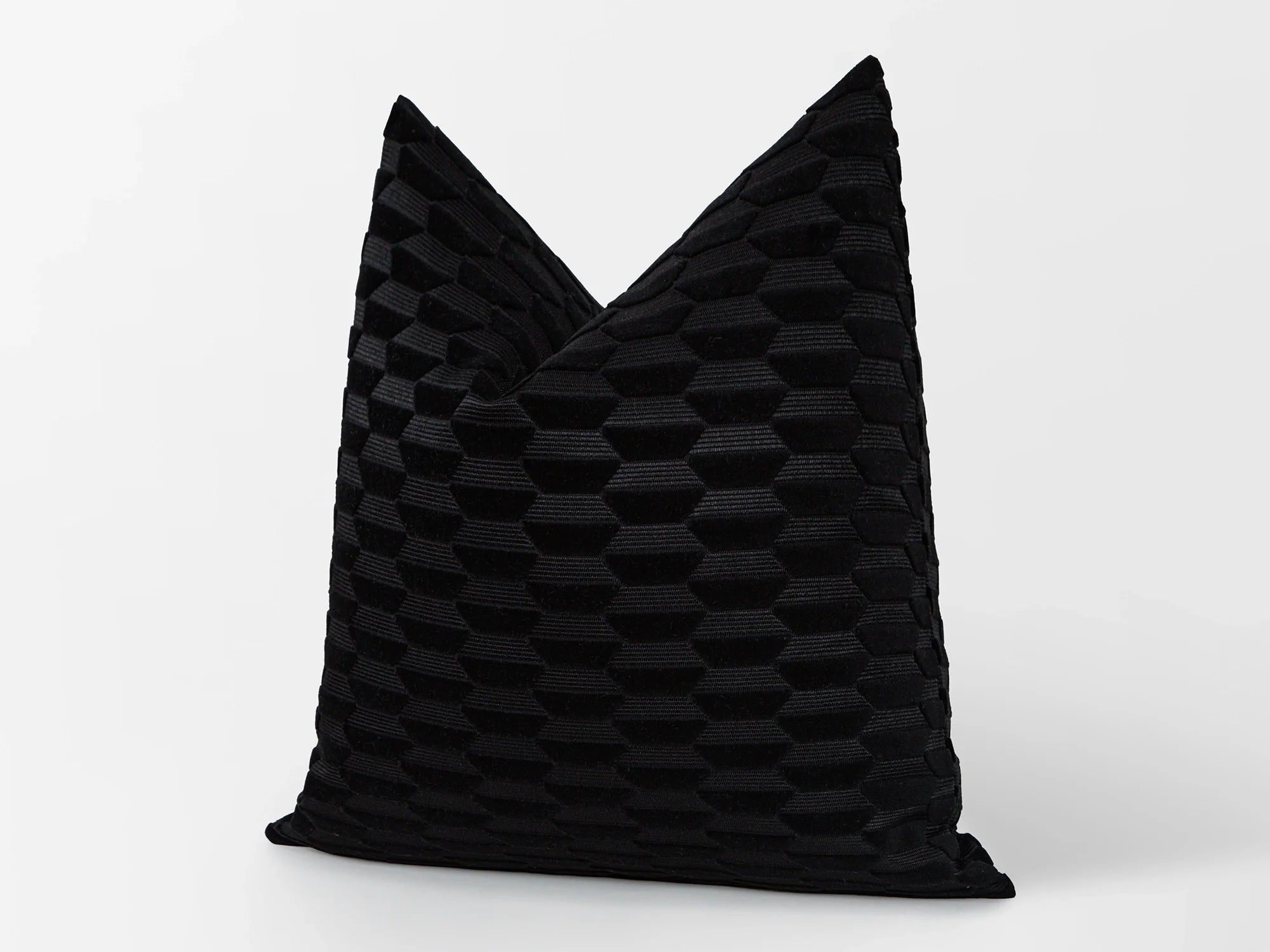 Black Textured Cut Velvet Pillow Cover