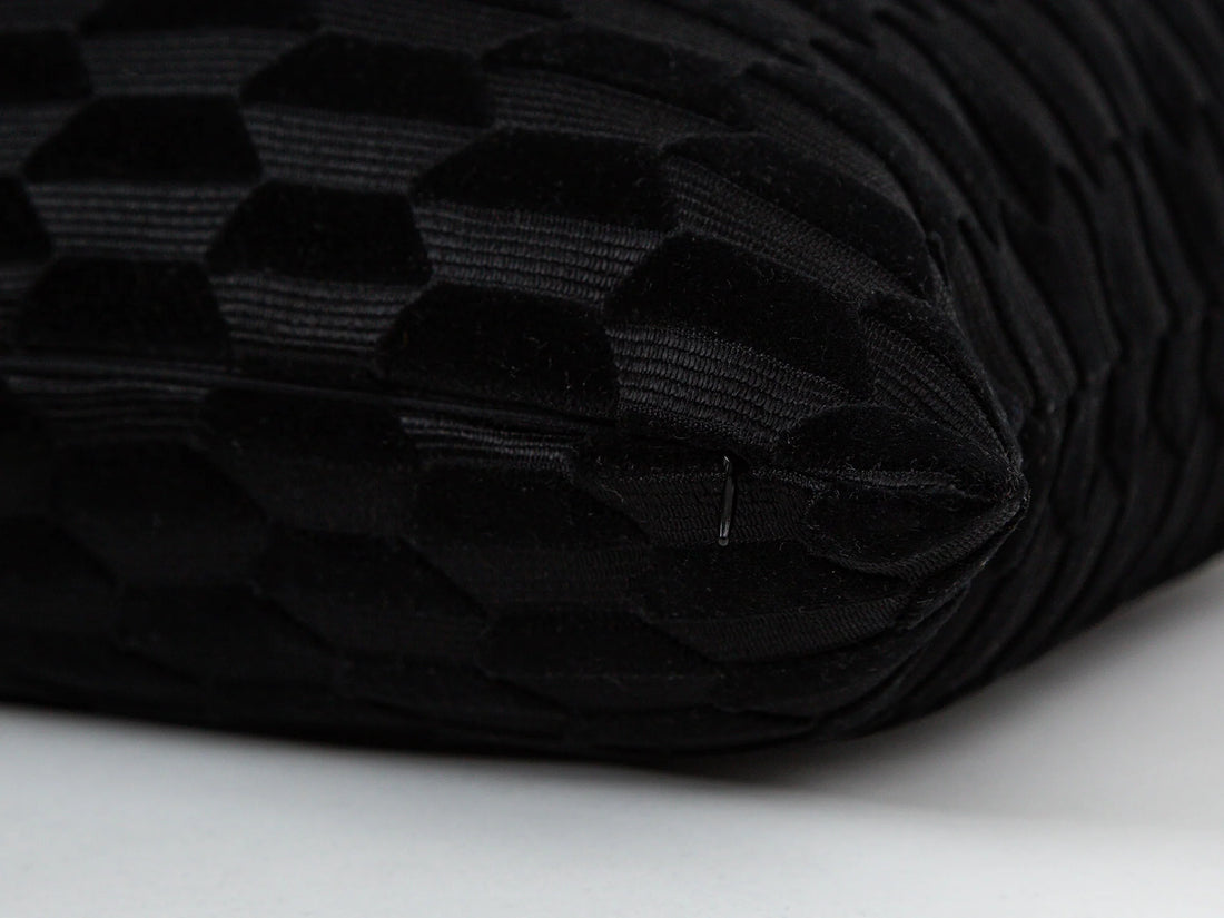 Black Textured Cut Velvet Pillow Cover