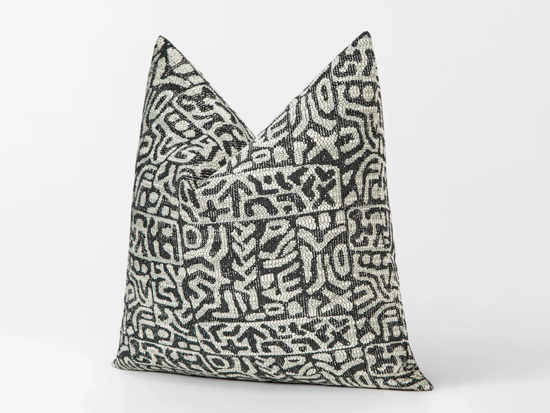 Black Tribal Geometric Pillow Cover