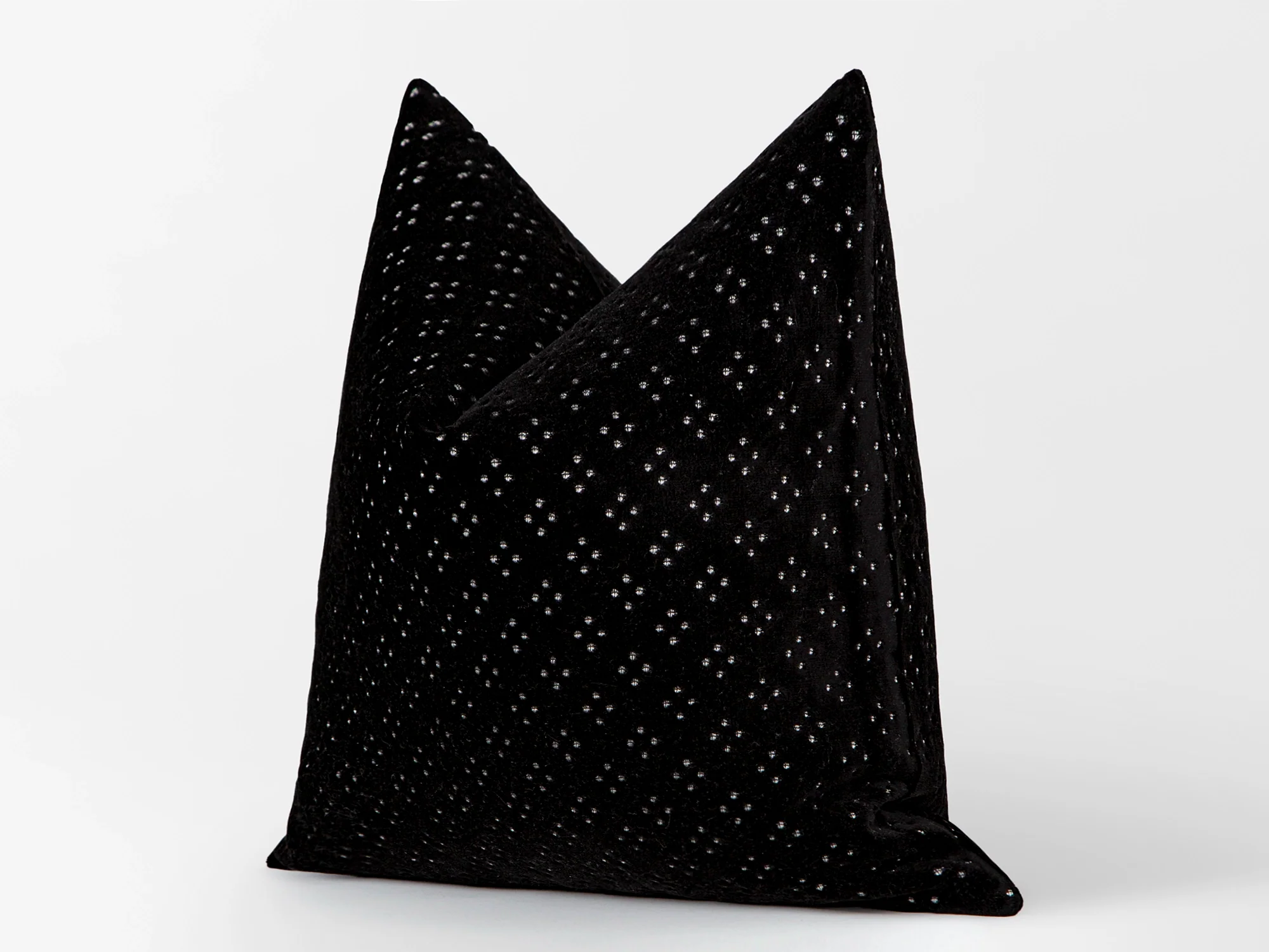 Black Spotted Velvet Pillow Cover