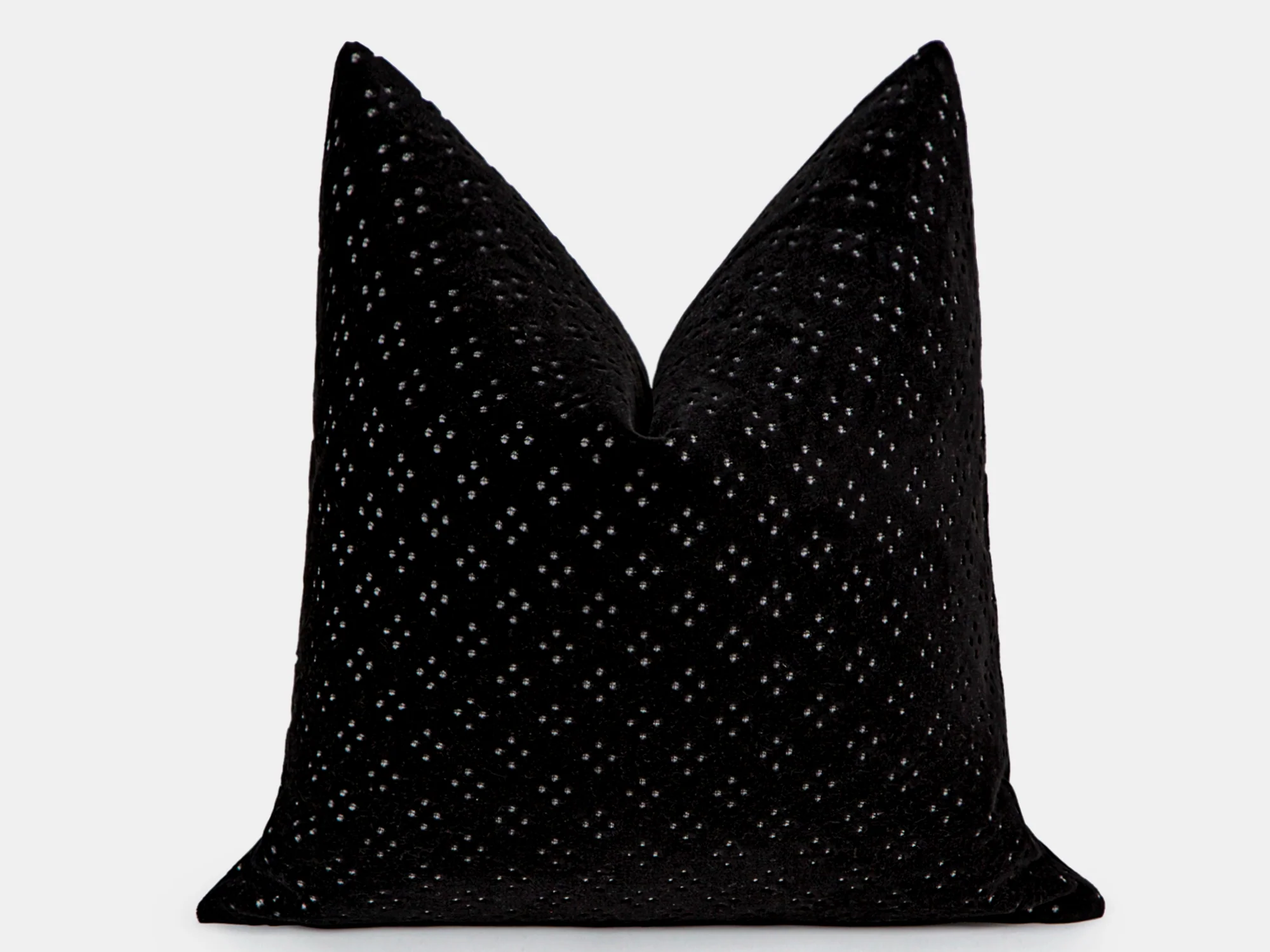 Black Spotted Velvet Pillow Cover