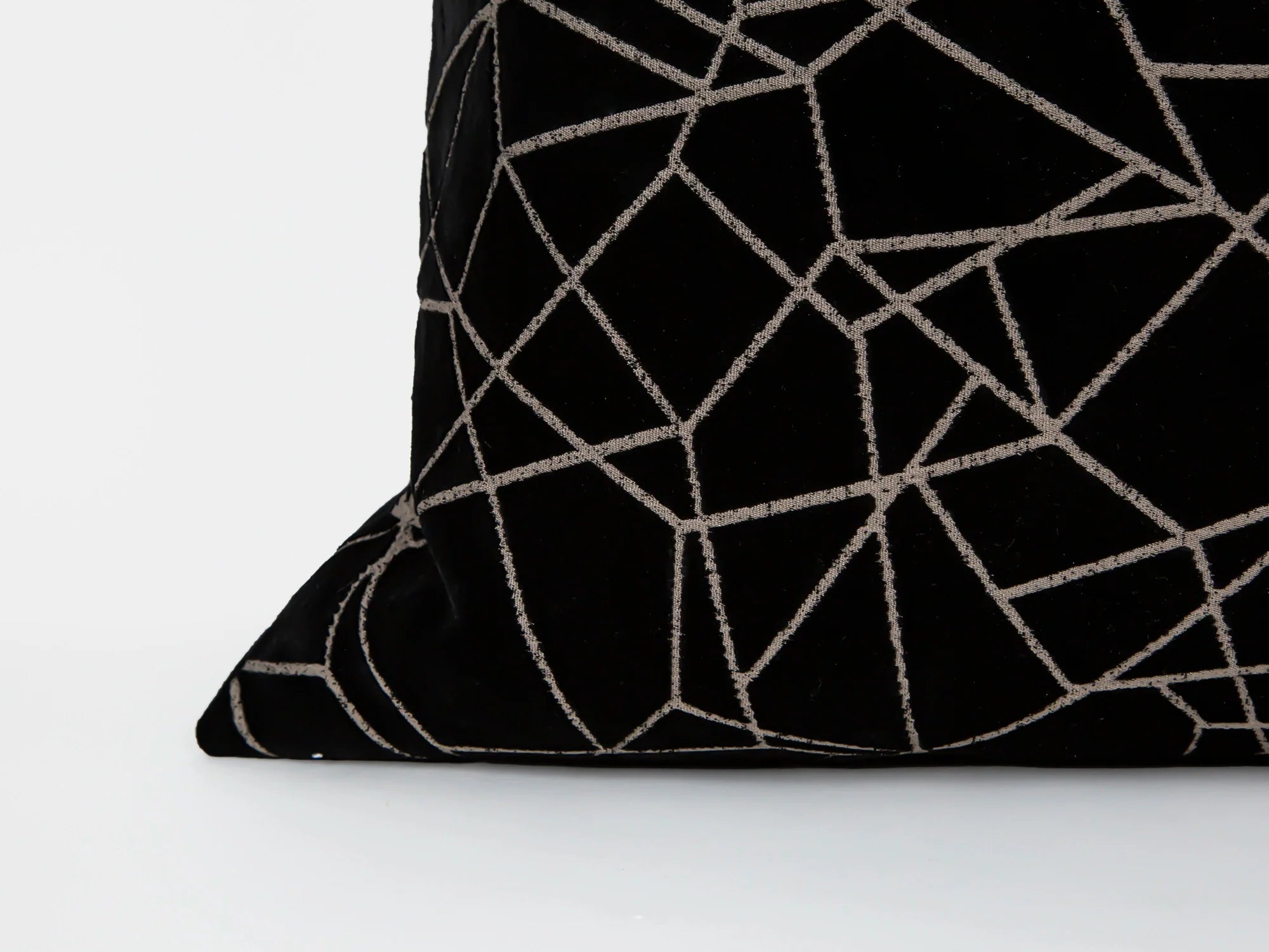 Black Textured Velvet Pillow Cover - Astral