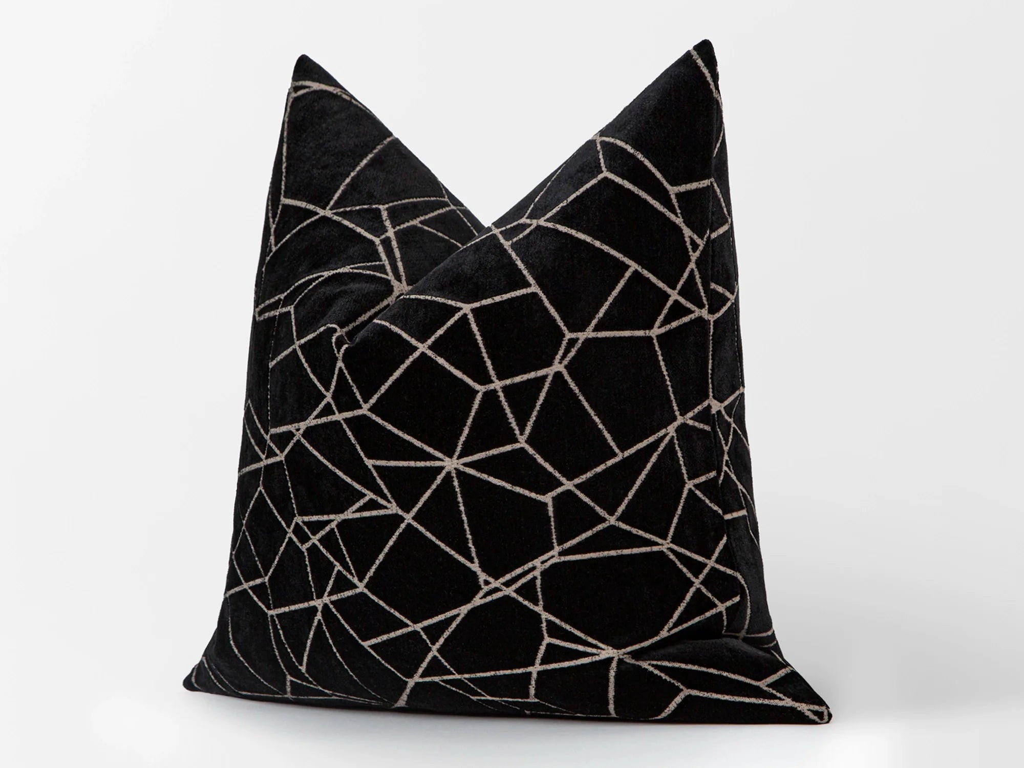 Black Textured Velvet Pillow Cover - Astral