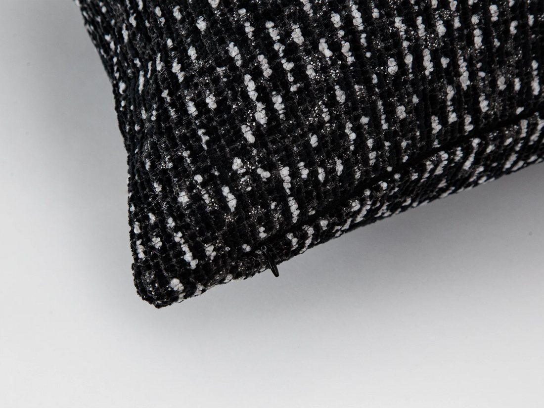 Black Textured Pillow Cover