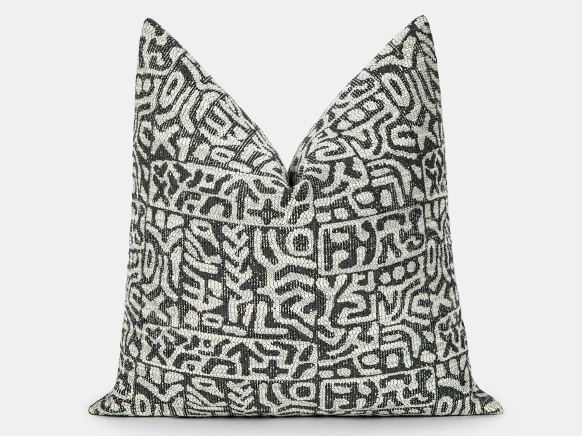 Black Tribal Geometric Pillow Cover