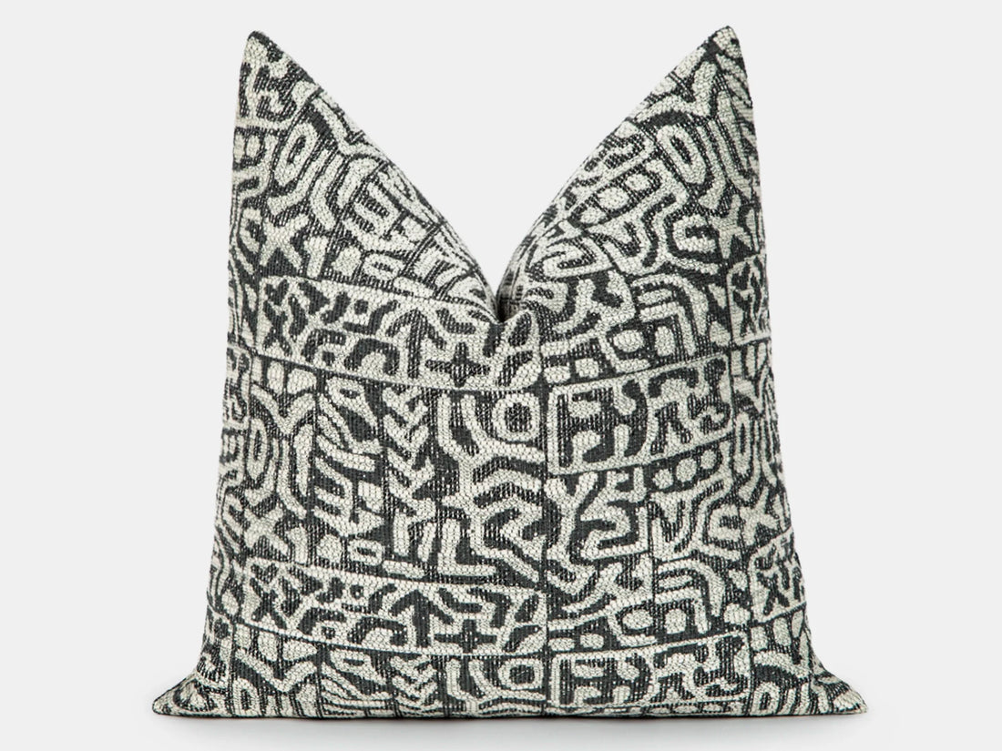 Black Tribal Geometric Pillow Cover