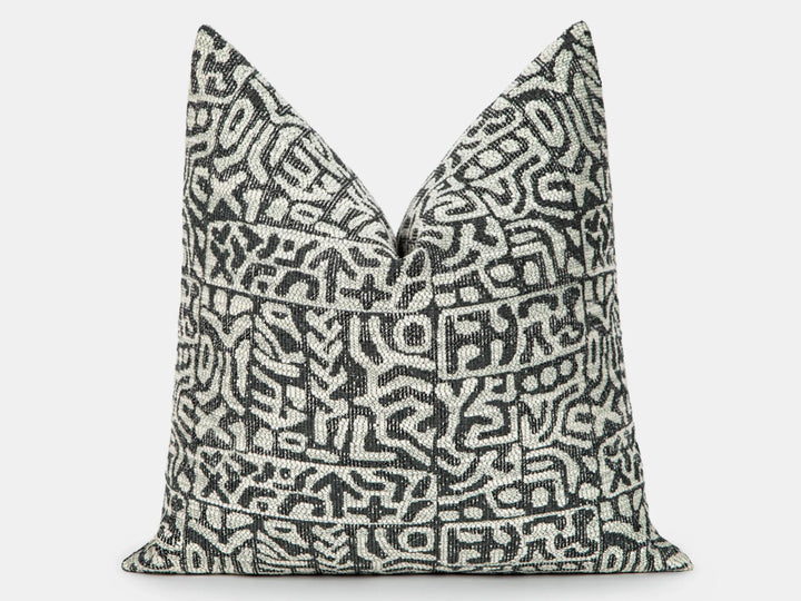 Black Tribal Geometric Pillow Cover
