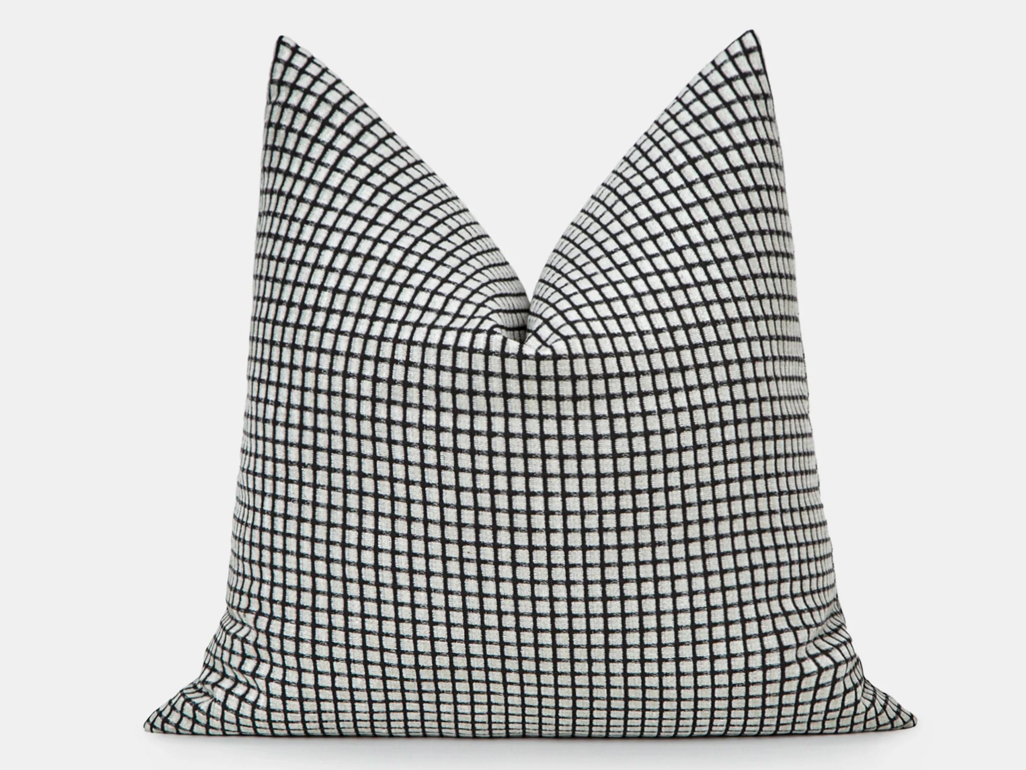 Off White and Black Woven Pillow Cover
