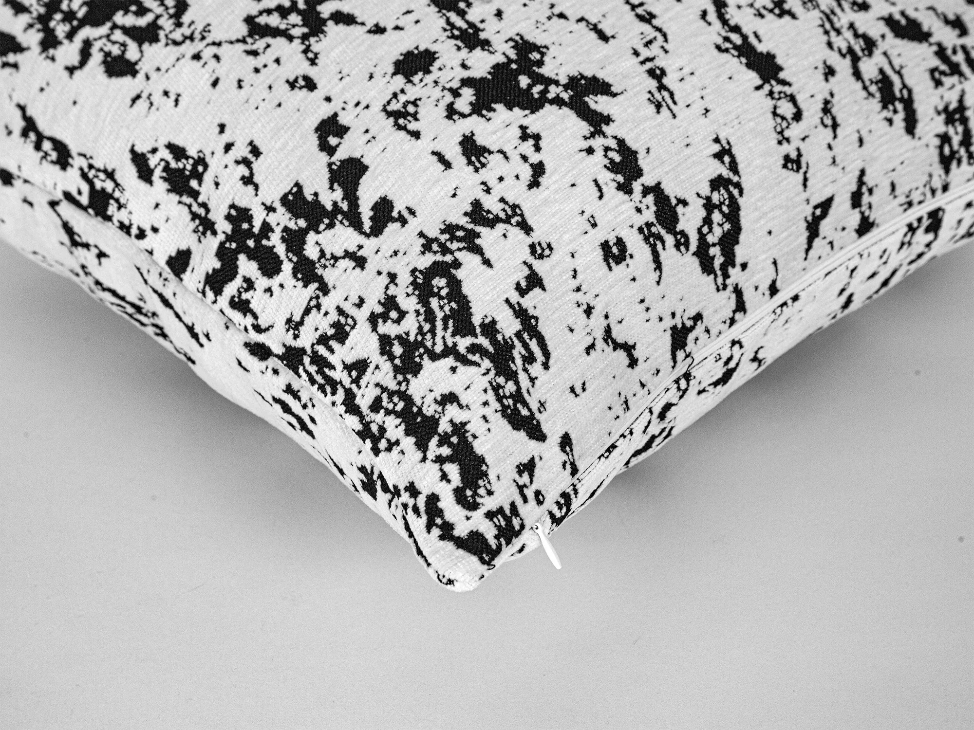White Abstract Textured Pillow Cover